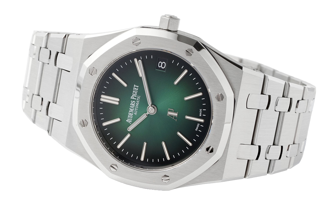 Audemars Piguet Royal Oak Jumbo 39mm Extra-Thin 16202PT Green Dial 50th Anniversary